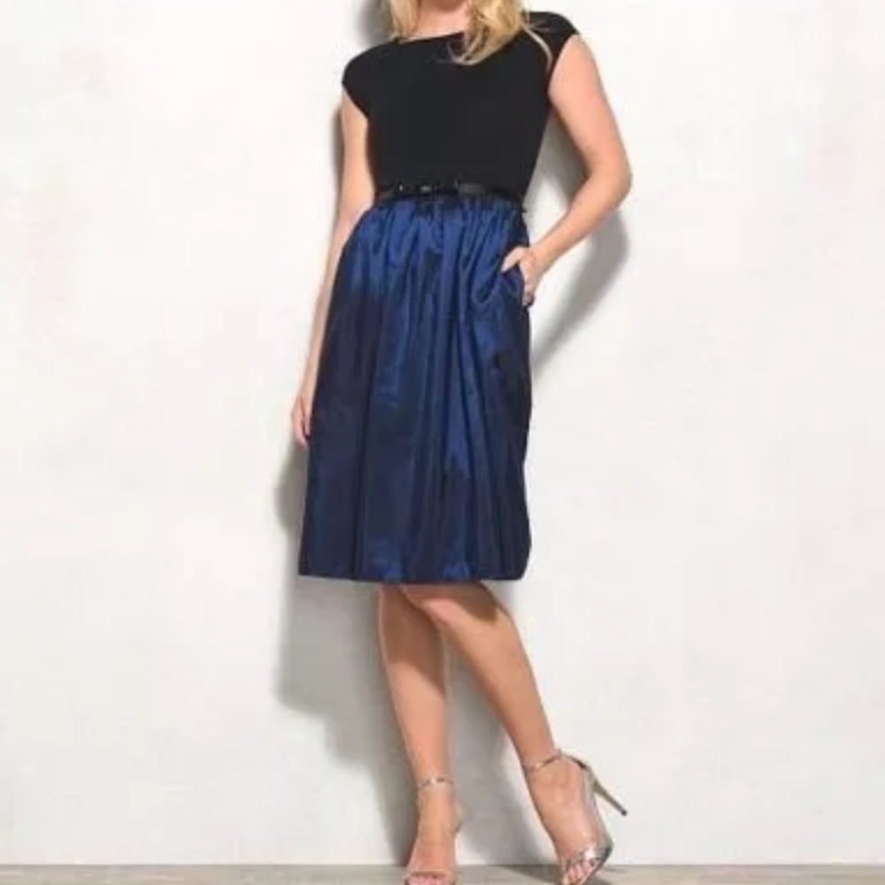 MIxt by Heidi Weisel Tafata dress 1x black navy